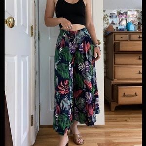 Tropical Wide Leg Pants Flowy rainforest cafe
